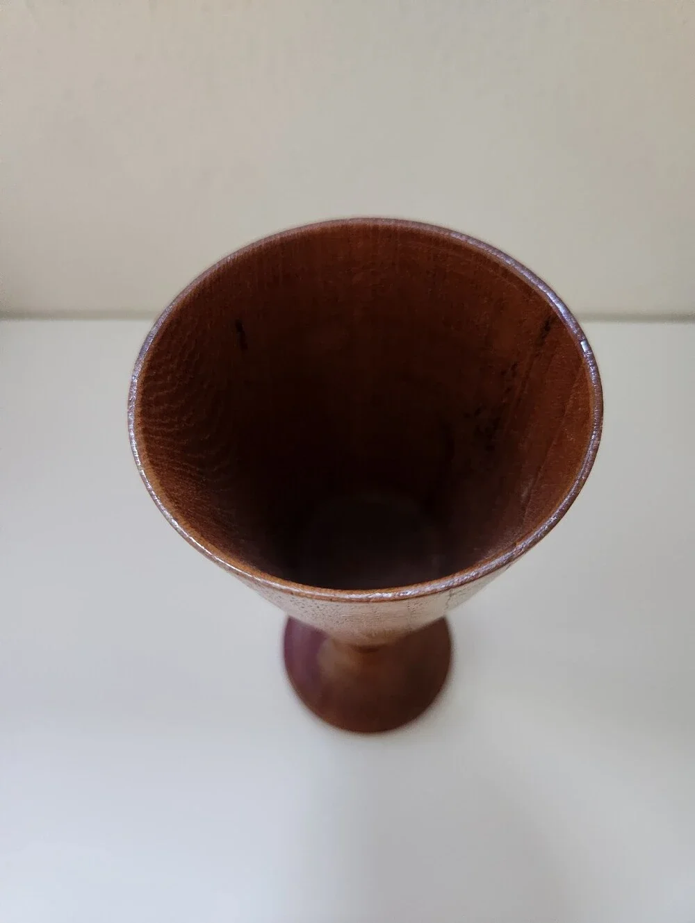 Signed D Woldt Hand Painted Wooden Folk Art Vase Scandinavian Style